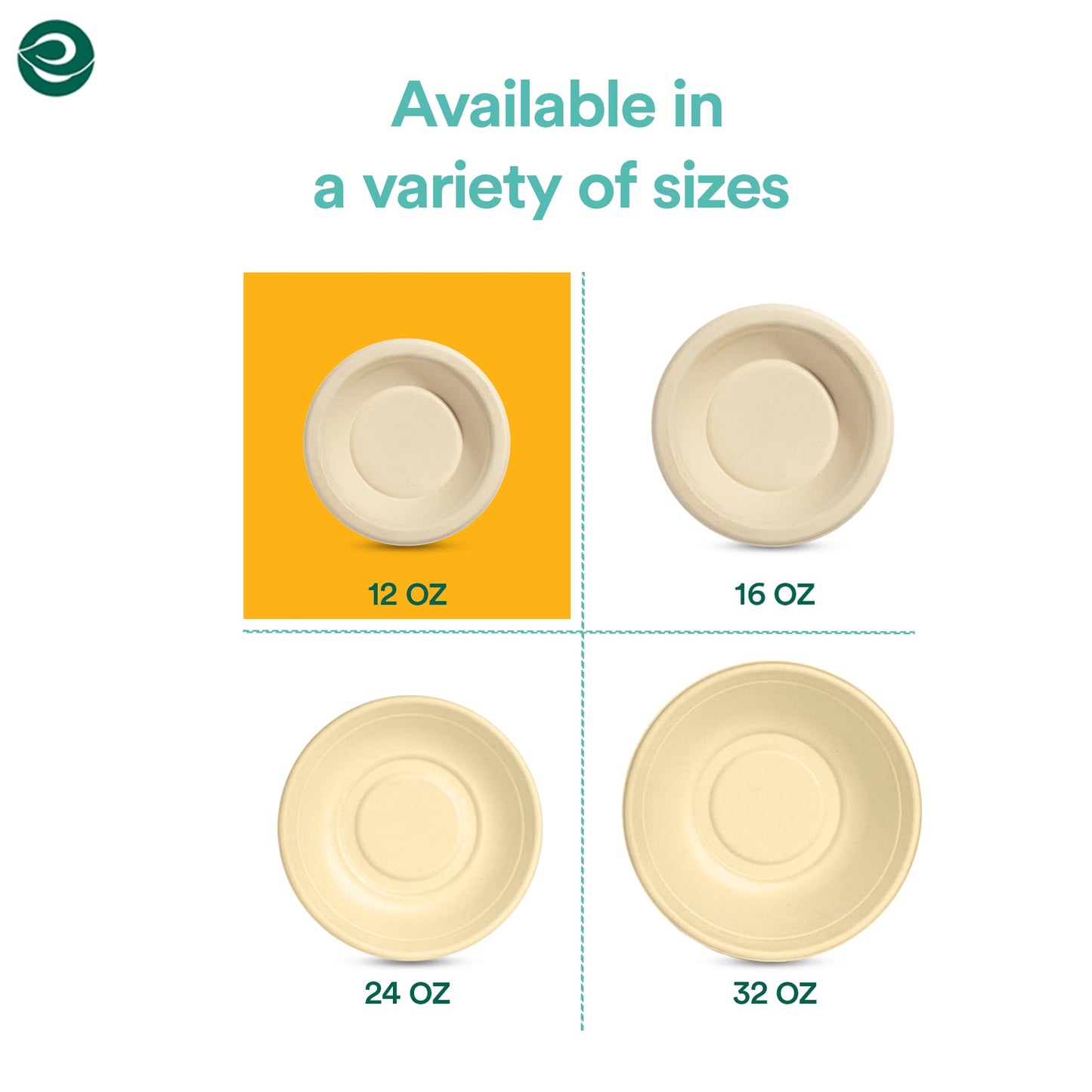 ECO SOUL 100% Compostable 16 Oz Soup Bowls [100-Pack] Disposable dessert bowls I Heavy duty paper bowl I Eco-friendly salad bowl I Biodegradable large Bowls