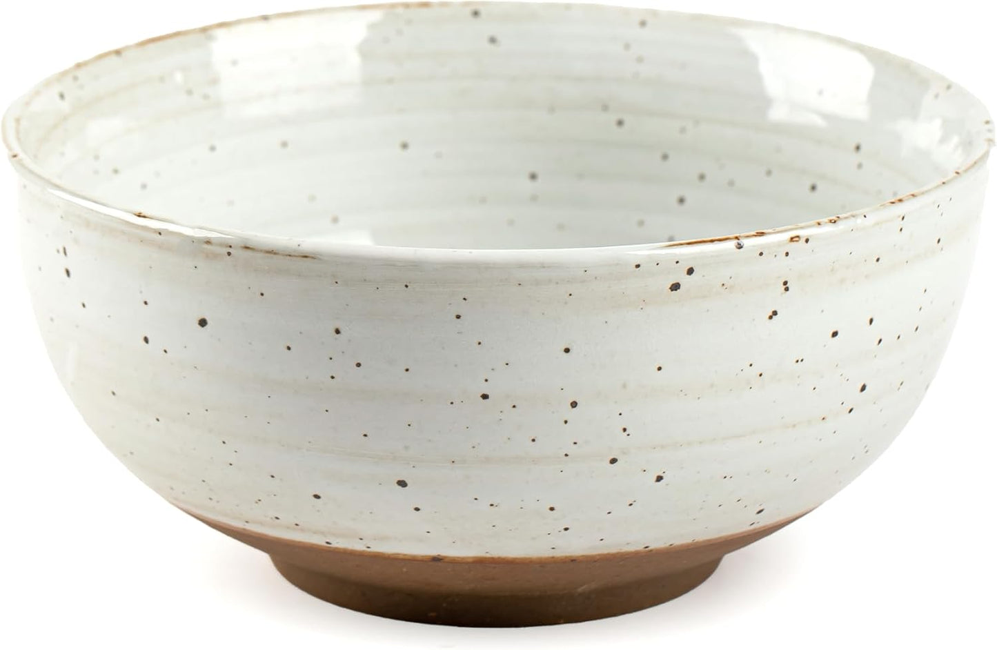 Mixing and Serving Bowl - 9 inch Ceramic Stoneware, Handmade White, Microwave & Dishwasher Safe