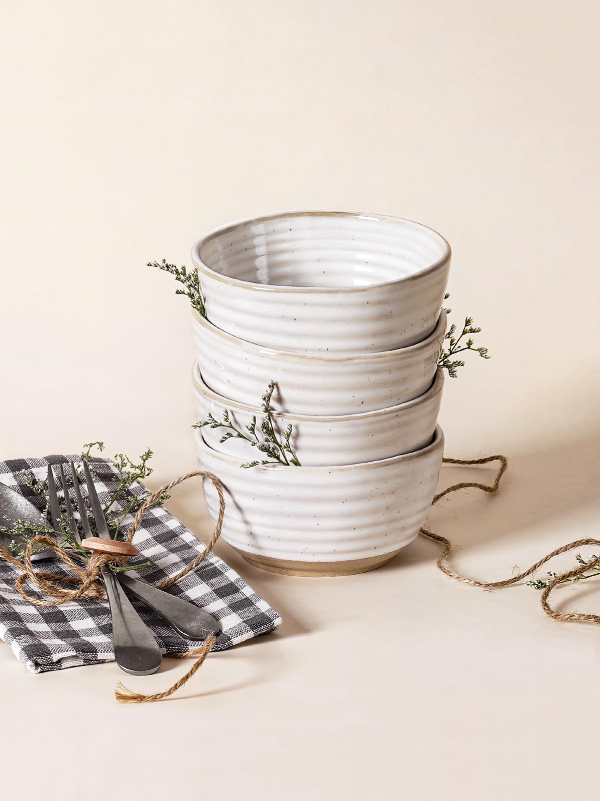 LE TAUCI Cereal Bowls Set of 4, Ceramic Soup Bowl 28 oz, Stoneware Kitchen Bowl for Pho, Chip, Fruit, Salad, Noodle, Ramen, Dishwasher Oven Microwave Safe - 6 Inch, Arctic white