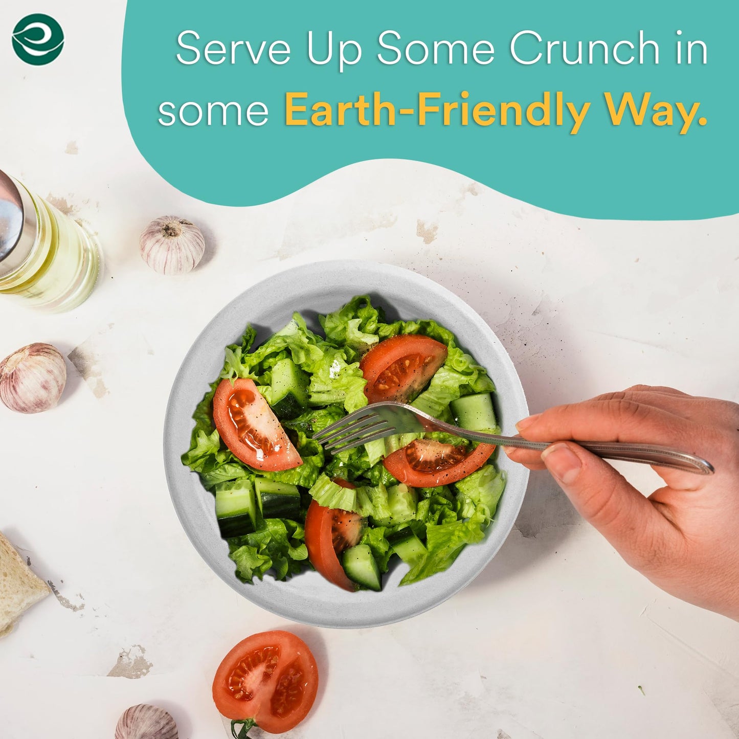 ECO SOUL 100% Compostable 16 Oz Soup Bowls [100-Pack] Disposable dessert bowls I Heavy duty paper bowl I Eco-friendly salad bowl I Biodegradable large Bowls