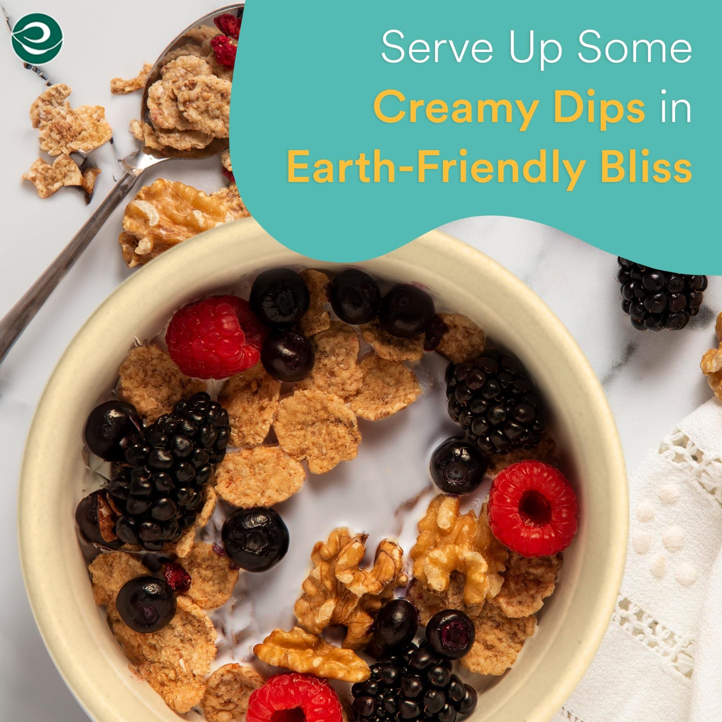 ECO SOUL 100% Compostable 16 Oz Soup Bowls [100-Pack] Disposable dessert bowls I Heavy duty paper bowl I Eco-friendly salad bowl I Biodegradable large Bowls