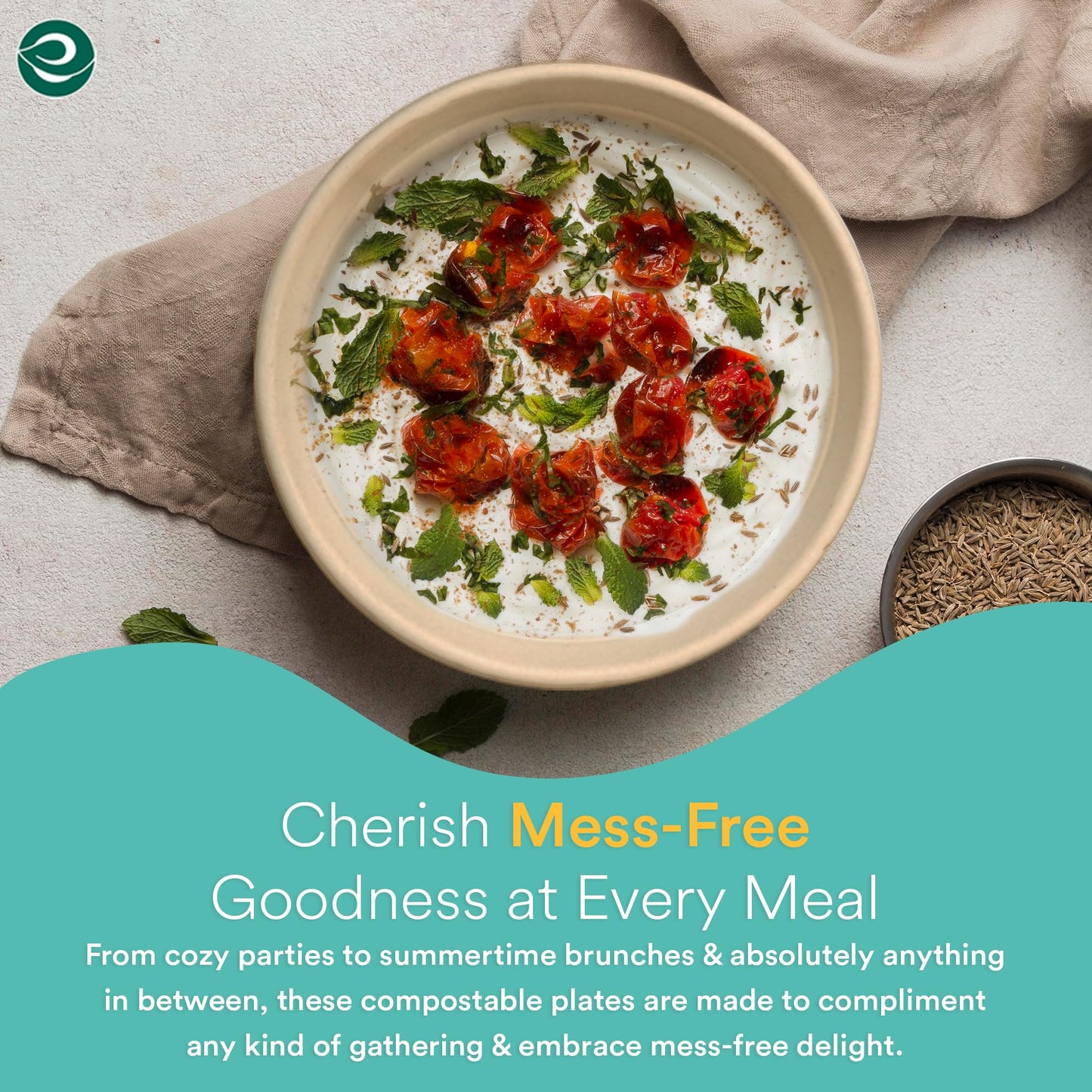 ECO SOUL 100% Compostable 16 Oz Soup Bowls [100-Pack] Disposable dessert bowls I Heavy duty paper bowl I Eco-friendly salad bowl I Biodegradable large Bowls